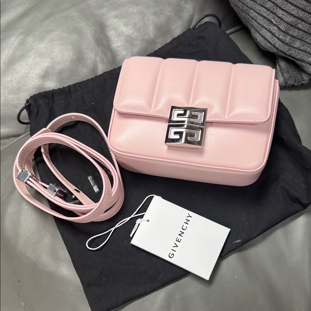 Givenchy 4G small Pink Quilted Leather Flap Crossbody Bag